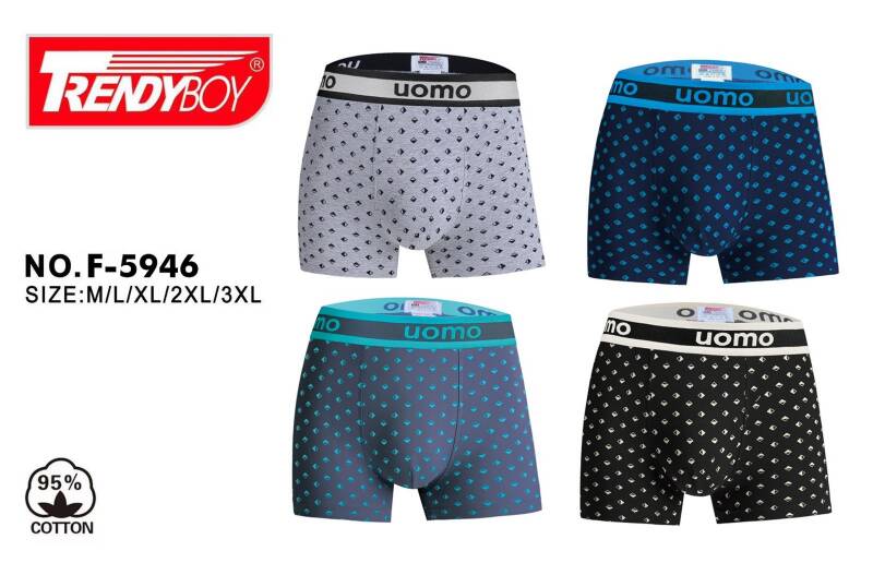 Bokserki męskie Roz M-3XL, Mix kolor Paczka 24 szt